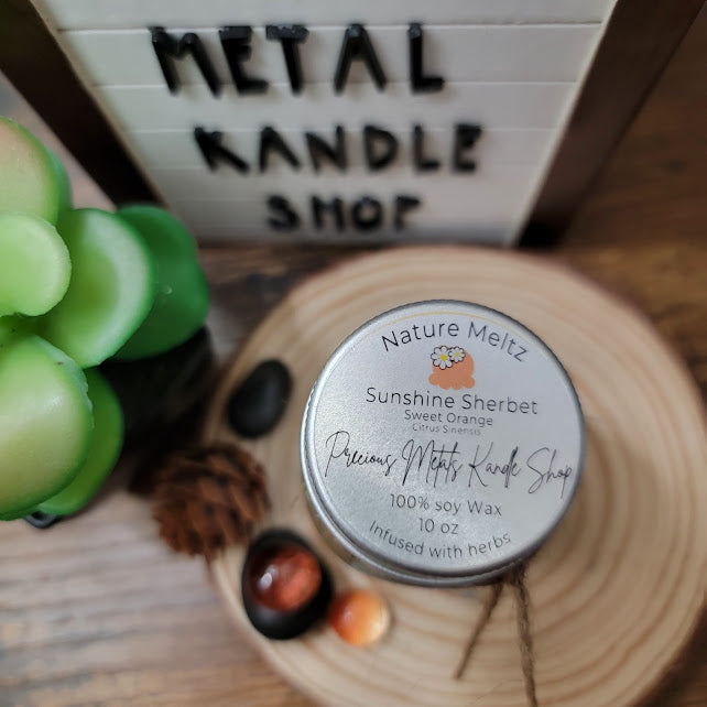 Wickless/Flameless ~Nature Meltz ~ Sunshine Sherbet- A delicious Sweet Orange Fragrance.