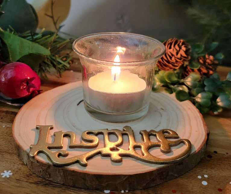 Kandle Plates~Raw Wood Cirlce