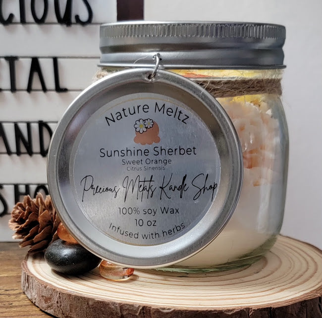 Wickless/Flameless ~Nature Meltz ~ Sunshine Sherbet- A delicious Sweet Orange Fragrance.