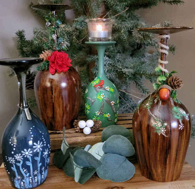 Wine Glass TeaLight Kandle Holder~Click for Options