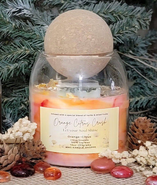 Orange~Citrus Crush Wickless Kandle Let Your Soul Shine High Vibe