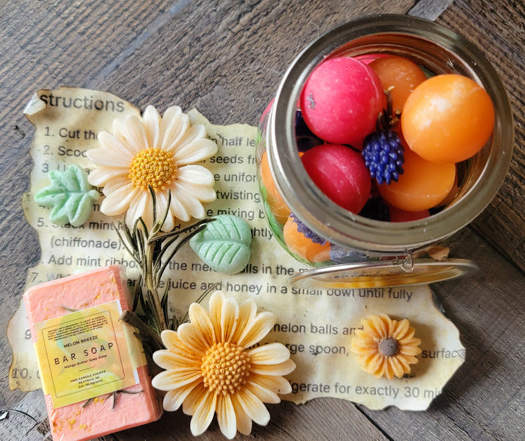 Melon Breeze Wickless Kandle-Mason Jar

6.6oz-187grams Glass Mason Jar

Remember watermelon fruit bowls?? 😉

A jar full of fun and good energy!

This wickless kandle is packed with full of cantaloupe and watermelon balls mixed with a few raspberries. Infused with Sprigs of Rosemary. This kandle is scented with an amazing fragrance oil of Melon Breeze. It just takes you right into a beautiful Spring or Summer Day! The combination of the colors, melon fragrance and rosemary all work together to assist bringi