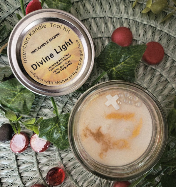 Intention Kandle Tool Kit-Spiritual

4oz-113grams- Glass Mason Jar

100% Soy Wax

A variety of intention candles to assist you with all your needs.&nbsp;

Zen Glow- Sweet Orange Fragrance. Infused with Sun Stone Crystals. Personal Power: It stimulates the Sacral and Solar Plexus chakras, empowering you to step into your true potential and embrace leadership roles. High Vibrational Sun Energy.

Forgiveness- Vanilla Fragrance. Infused with Rose Quartz Crystals. Universal Love &amp; Self-Love, Emotional Healin