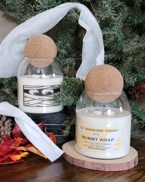 MUMMY WRAP Wickless Kandle

&nbsp;11.5oz~326grams

100% Soy Wax Wickless Kandle

WHITE TEA &amp; FRESH ORANGE FRAGRANCE


T.P. SOMEONE TODAY! 😉 This kandle was created just for Halloween fun! Enjoy.

&nbsp;Beautiful, colorful swirls of shimmery sparkles when melted.

&nbsp;This wickless Kandle can be used with Bottom Candle/Mug warmer or Candle lamps.

Use: Place Wickless Kandle on warmer, Medium-High heat setting. Remove Cork lid while heating.

*WARNING*&nbsp;FOR CANDLE/MUG WARMERS OR CANDLE LAMPS-&nbsp;
